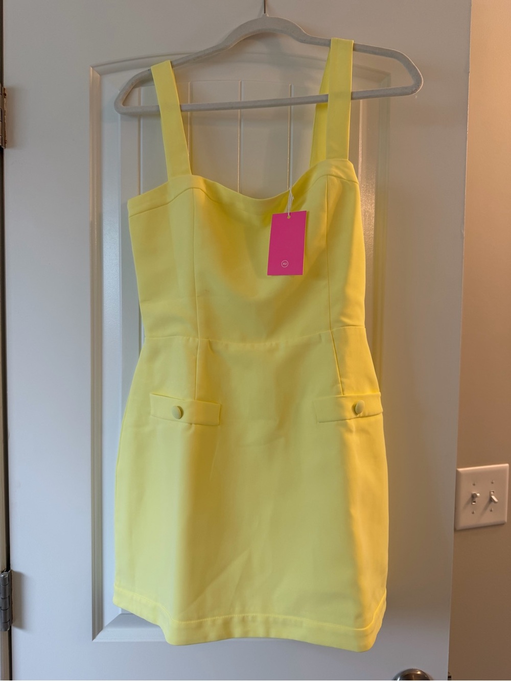 NWT Amanda Uprichard Bethany Skort Romper in Butter Yellow - Size Medium - Picture 6 of 11